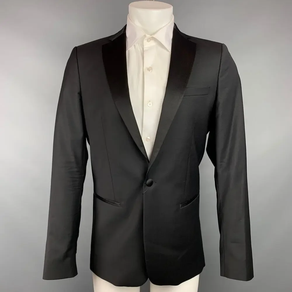 PAUL & JOE Size 38 Black Wool Blend Notch Lapel Sport Coat